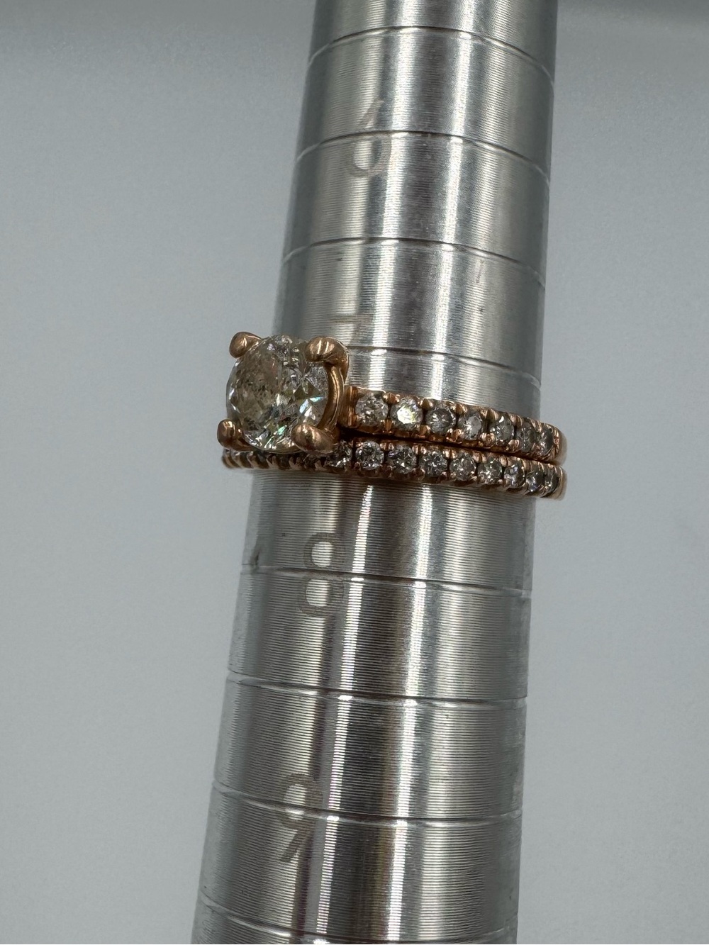 14K Rose Gold Lab-Grown Diamond Bridal Set 1.5 CTW Size 7.5 - Picture 17 of 17